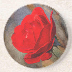 Rote Rose Getränkeuntersetzer