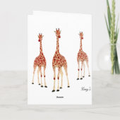 Rote Rose Giraffen Geburtstagkarte Karte (Rückseite)