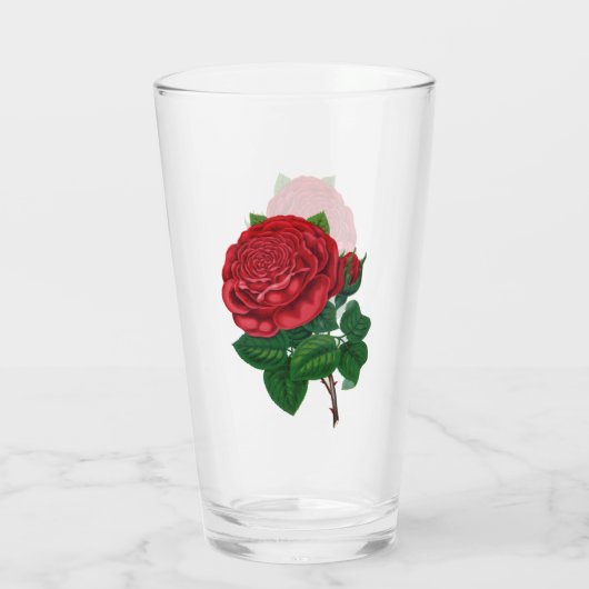 Rote Rose Glas (Rückseite)