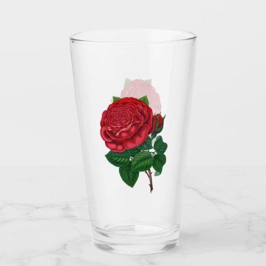 Rote Rose Glas (Vorderseite)