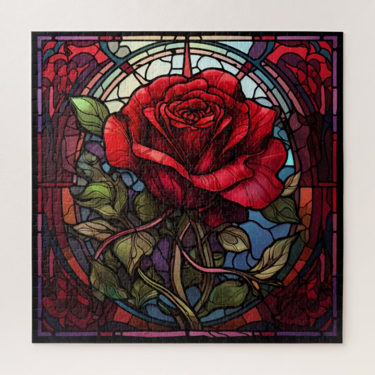 Rote Rose Glaspuzzle Puzzle (Vertikal)