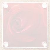 Rote Rose Glass Untersetzer (Rückseite)