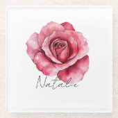 Rote Rose Glasuntersetzer (Vorderseite)