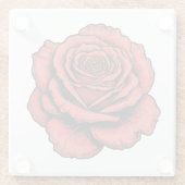 Rote Rose Glasuntersetzer (Rückseite)
