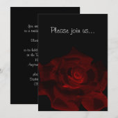 Rote Rose Glow Gothic Bridal Dusche Einladung (Vorne/Hinten)