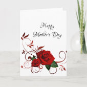 Rote Rose Glückwunsch Muttertag geklappte Grußkart Karte (Vorderseite)