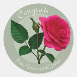 Rote Rose Glückwunsch Prüfungen Feierlichkeiten CC Runder Aufkleber