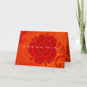Rote-Rose-Glückwunschkarte zum Geburtstag gefaltet Karte