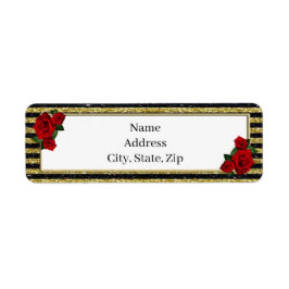 Rote Rose Gold Black Stripes Adresslisten