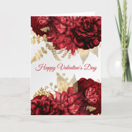 Rote Rose Gold Bouquet Blumenstrauß Valentinstag Feiertagskarte