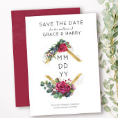 Rote Rose Gold Diamantgeometrische Rahmen Save The Date