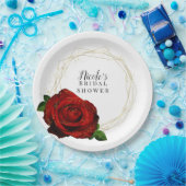 Rote Rose Gold Geometric Glam Brautparty Pappteller (Party)