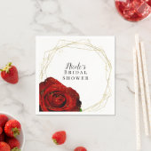 Rote Rose Gold Geometric Glam Brautparty Serviette (Beispiel)
