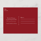 Rote Rose & Gold Linien Blumengestein Save the Dat Ankündigungspostkarte (Rückseite)