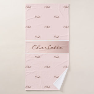 Rote Rose Gold monogramm Badehandtuch