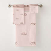 Rote Rose Gold monogramm Badhandtuch Set (Insitu)