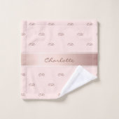 Rote Rose Gold monogramm Badhandtuch Set (Waschlappen)