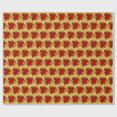 Rote Rose Gold Niedliches Geschenkpapier (Flach)