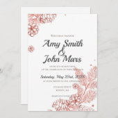 Rote Rose Gold Pine Cones Einladung (Vorne/Hinten)