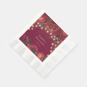 Rote Rose Gold Star String Light Stars Quinceañera Serviette (Ecke)