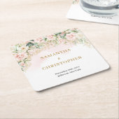 Rote Rose Goldmedaille Glitzer Eukalyptus Hochzeit Rechteckiger Pappuntersetzer (angewinkelt)