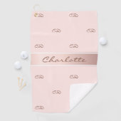 Rote Rose Goldmonogramm-Initialen Golfhandtuch (Insitu)
