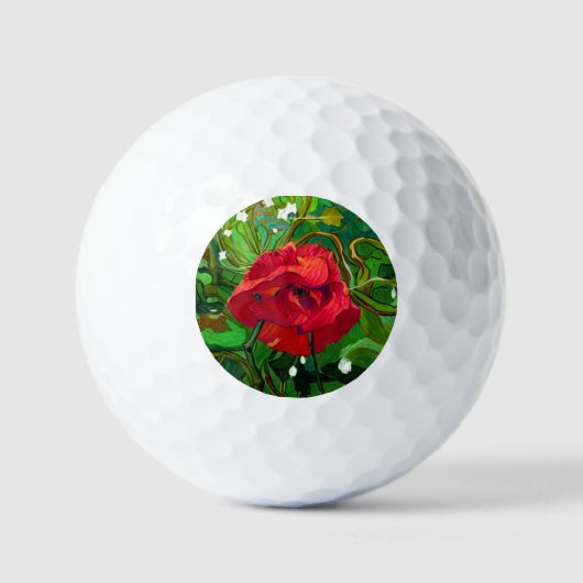 ROTE ROSE  GOLFBALL (Vorderseite)