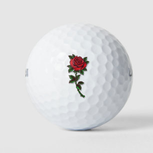 Rote Rose Golfball