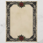 Rote Rose Goth Briefbogen (Vorderseite)