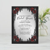 Rote Rose Gothic Brautparty Eiserne Tor Einladung (Stehend Vorderseite)