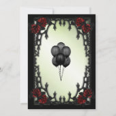 Rote Rose Gothic Brautparty mit Registrierungsinfo Einladung (Rückseite)