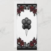 Rote Rose Gothic Brautparty White Einladung (Rückseite)