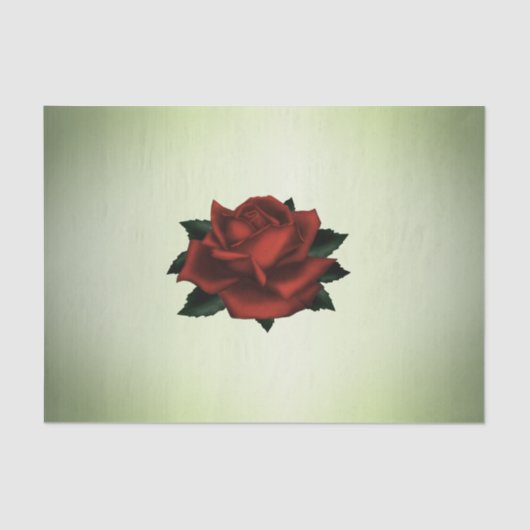 Rote Rose Gothic Green Seidenpapier (Vorderseite)