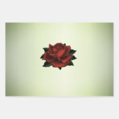 Rote Rose Gothic Green Wrapping Sheets Geschenkpapier Set (Vorderseite 3)