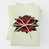 Rote Rose Gothic Green Wrapping Sheets Geschenkpapier Set (Beispiel)