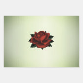 Rote Rose Gothic Green Wrapping Sheets Geschenkpapier Set (Vorderseite)