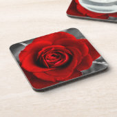 Rote Rose Gothic Untersetzer (Linke Seite)