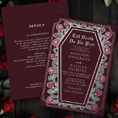 Rote Rose Gothic Wedding All in one Folieneinladung