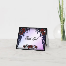 Rote Rose Gothic Wedding Iron Gate Lila Dankeskarte