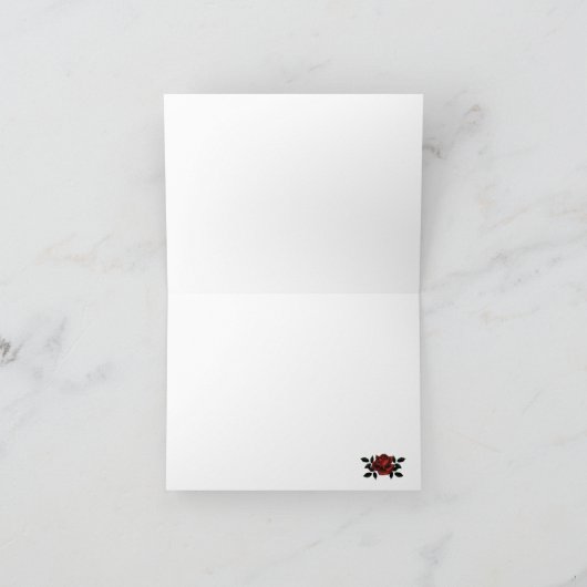 Rote Rose Gothic Wedding Iron Gate White Dankeskarte (Innenseite)