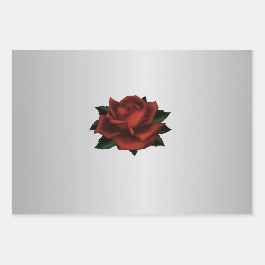 Rote Rose Gothic Wedding Packaging Paper Sheets Geschenkpapier Set (Vorderseite 3)