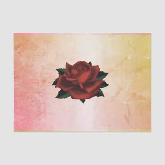Rote Rose Gothic Wedding Peach Seidenpapier (Vorderseite)