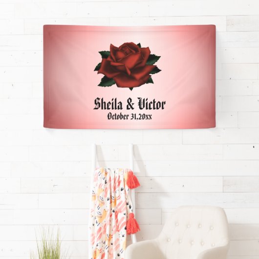 Rote Rose Gothic Wedding Personal Banner (Insitu)