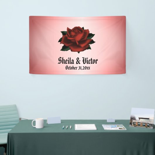 Rote Rose Gothic Wedding Personal Banner (Messeveranstaltung)