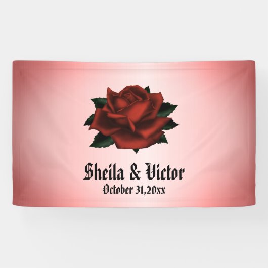 Rote Rose Gothic Wedding Personal Banner (Horizontal)