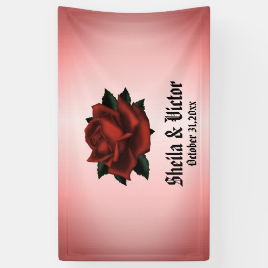 Rote Rose Gothic Wedding Personal Banner (Vertikal)