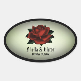 Rote Rose Gothic Wedding Personal Green Stickers