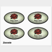 Rote Rose Gothic Wedding Personal Green Stickers (Blatt)