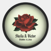 Rote Rose Gothic Wedding Personal Green Stickers (Vorderseite)