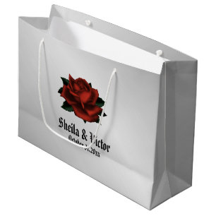 Rote Rose Gothic Wedding Personal Large Gift Bag Große Geschenktüte